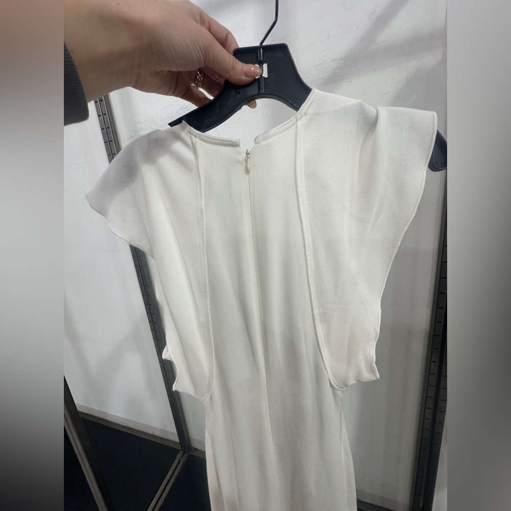 NWT Victoria Beckham Cap Sleeve Dress Ivory Size 6 - Picture 4 of 10